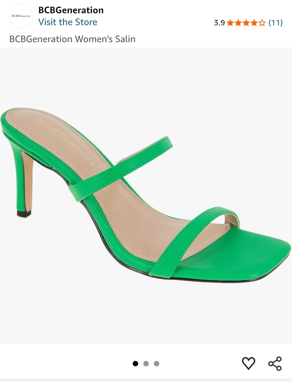 BCBGeneration Neon Green Double-Strap Mule Heel